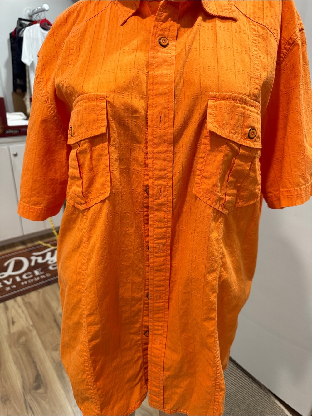 INC International Concepts Bright Orange Short-Sleeve Shirt